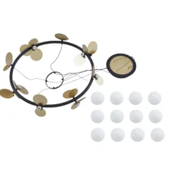 Lucande Lámpara colgante LED Pallo, 12 luces, negro/oro, cristal