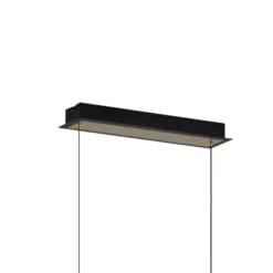 Lucande Lámpara colgante LED Pallo, 7 luces, negro/oro, cristal