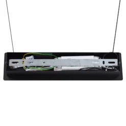 Lucande Lámpara colgante LED Pallo, 7 luces, negro/oro, cristal
