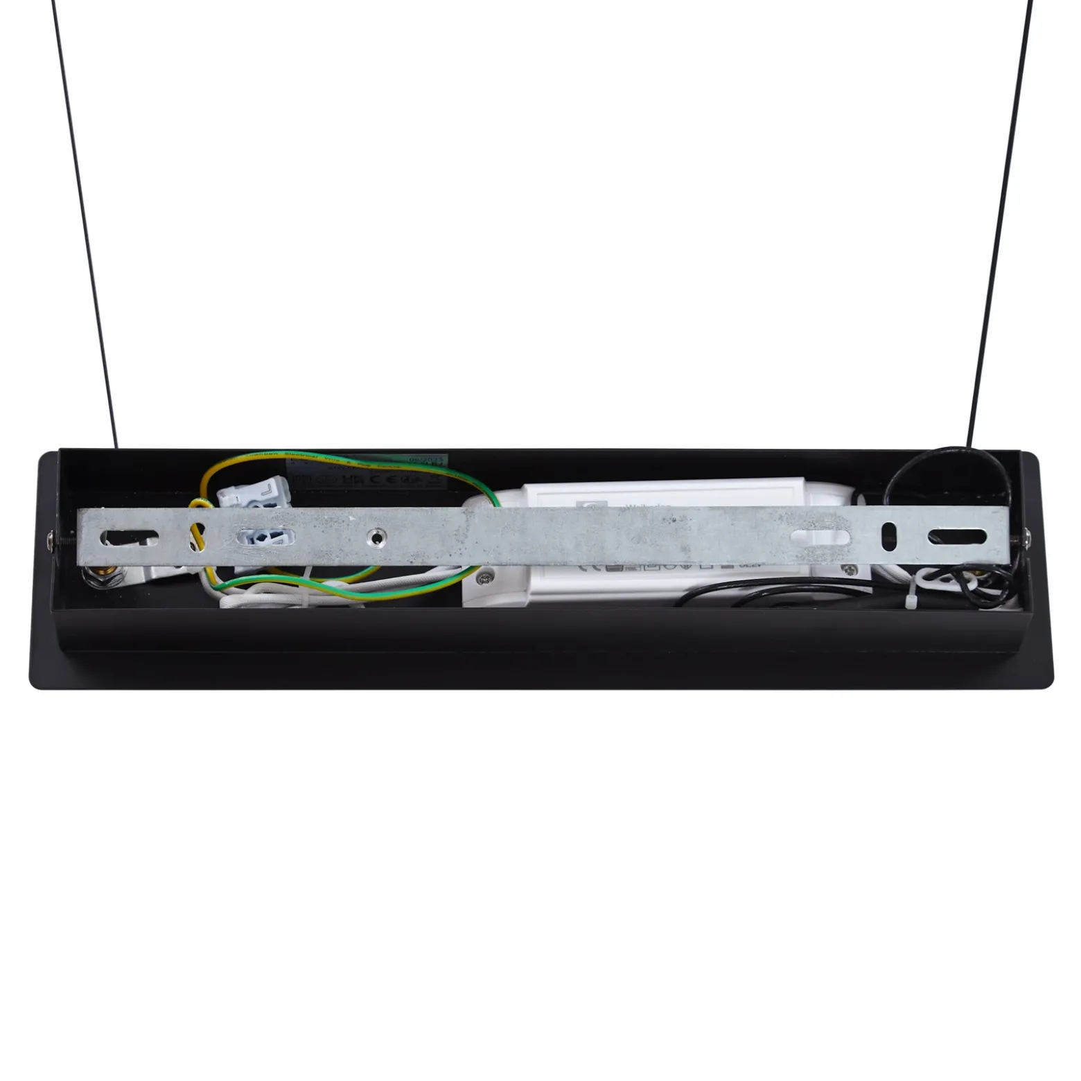 Lucande Lámpara colgante LED Pallo, 7 luces, negro/oro, cristal