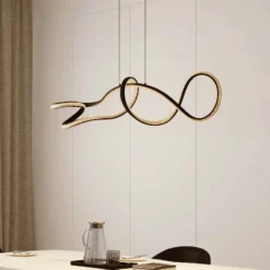 Lucande Lámpara colgante LED Rodado, negro, 110 cm, aluminio