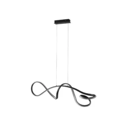 Lucande Lámpara colgante LED Rodado, negro, 110 cm, aluminio