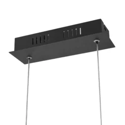 Lucande Lámpara colgante LED Rodado, negro, 110 cm, aluminio