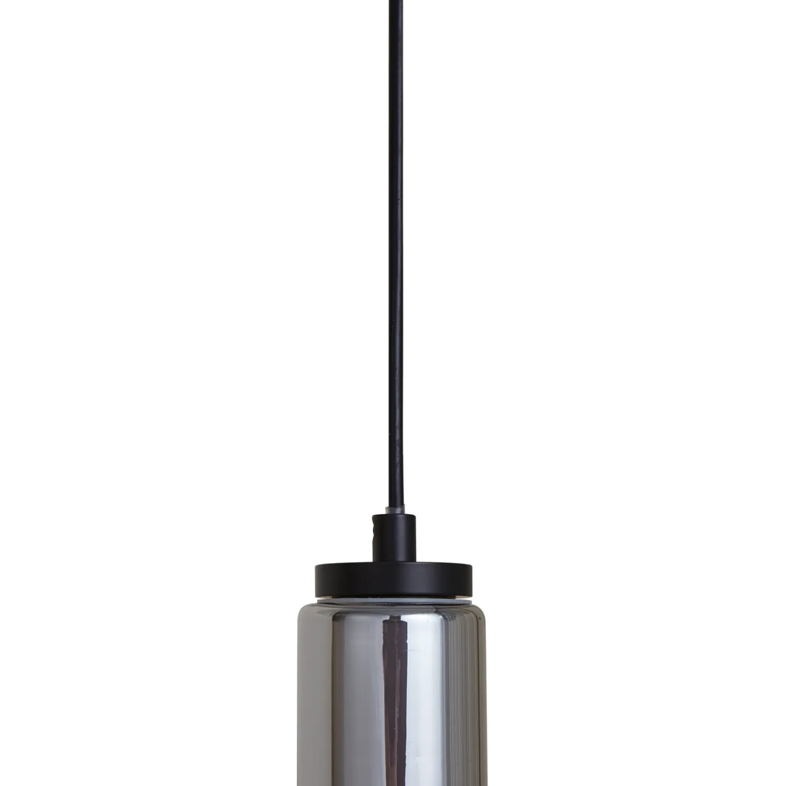 Lucande Lámpara colgante LED Savete, gris humo, vidrio, Ø 12 cm