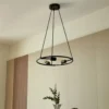 Lucande Lámpara colgante Linnard de acero, 3 luces