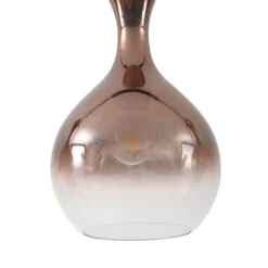Lucande lámpara colgante Lyrisa, 3 luces, color cobre, cristal, 22cm