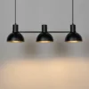 Lucande Lámpara colgante Mostrid, negra, 3 luces