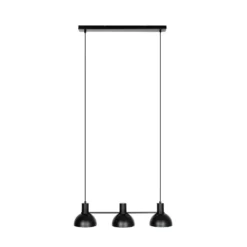 Lucande Lámpara colgante Mostrid, negra, 3 luces