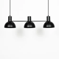 Lucande Lámpara colgante Mostrid, negra, 3 luces