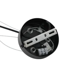 Lucande lámpara colgante Naelen, negro/gris, 64,3 cm, cristal, G9