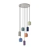 Lucande lámpara colgante Narion, redonda, 7 luces, colorida, metal