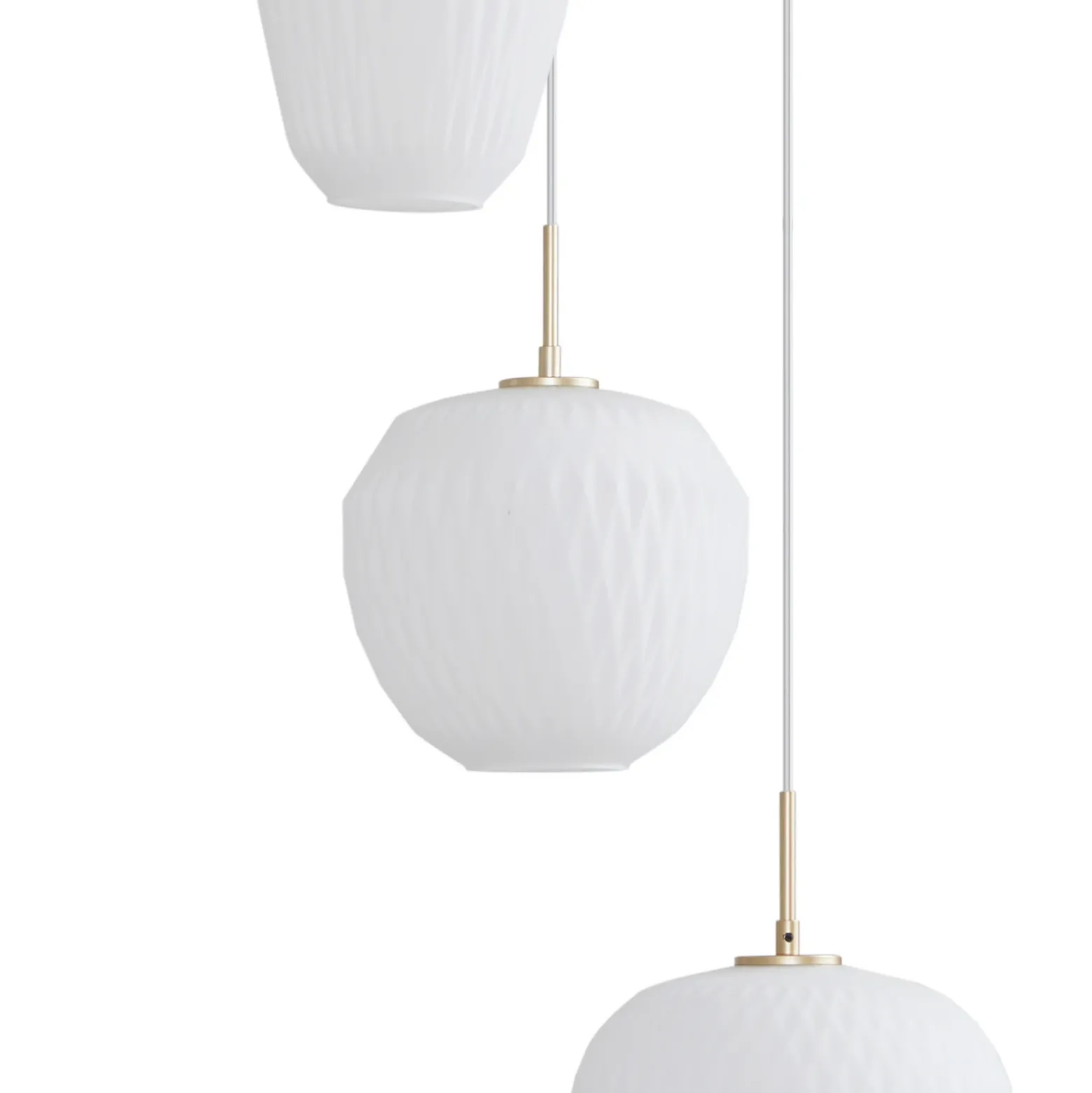 Lucande lámpara colgante Quinara, 3 luces, opal, cristal, Ø 52 cm