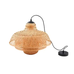 Lucande lámpara colgante Rasmina, bambú, Ø 50 cm, 1 luz