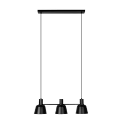 Lucande Lámpara colgante Servan, negra, 3 luces