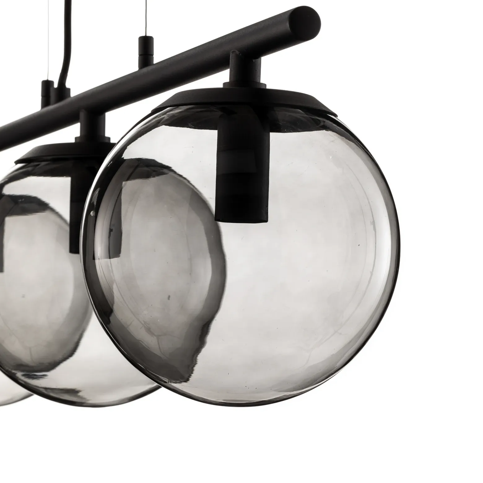 Lucande Lámpara colgante Sotiana, 3 luces, larga, negra