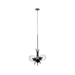 Lucande Lámpara colgante Sotiana, 3 luces, redonda, negra