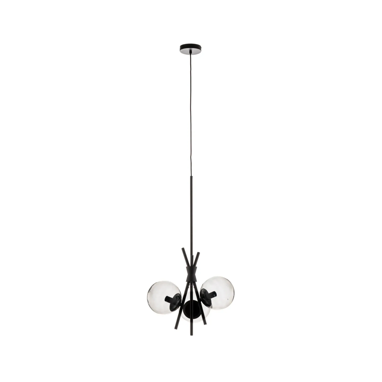 Lucande Lámpara colgante Sotiana, 3 luces, redonda, negra