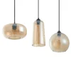 Lucande lámpara colgante Wilja, ámbar, vidrio, 111 cm, 3 luces, E27