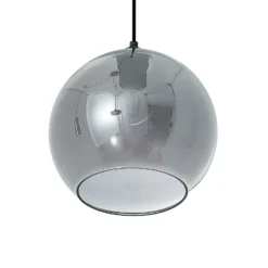 Lucande lámpara colgante Zyli, 3 luces, gris humo, cristal