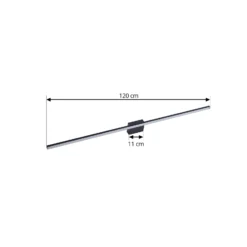 Lucande Lámpara de espejo LED Kivana, negra, metal, 120 cm IP44