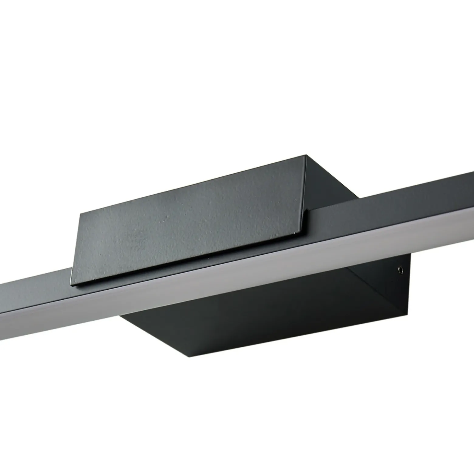 Lucande Lámpara de espejo LED Kivana, negra, metal, 90 cm, IP44