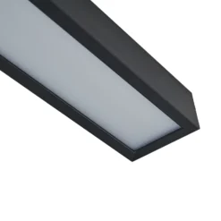 Lucande Lámpara de espejo LED Zafira, negra, aluminio, 90 cm, IP44