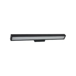 Lucande Lámpara de espejo LED Zafira, negra, aluminio, 90 cm, IP44