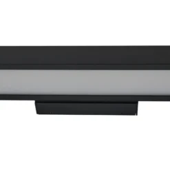 Lucande Lámpara de espejo LED Zafira, negra, aluminio, 90 cm, IP44