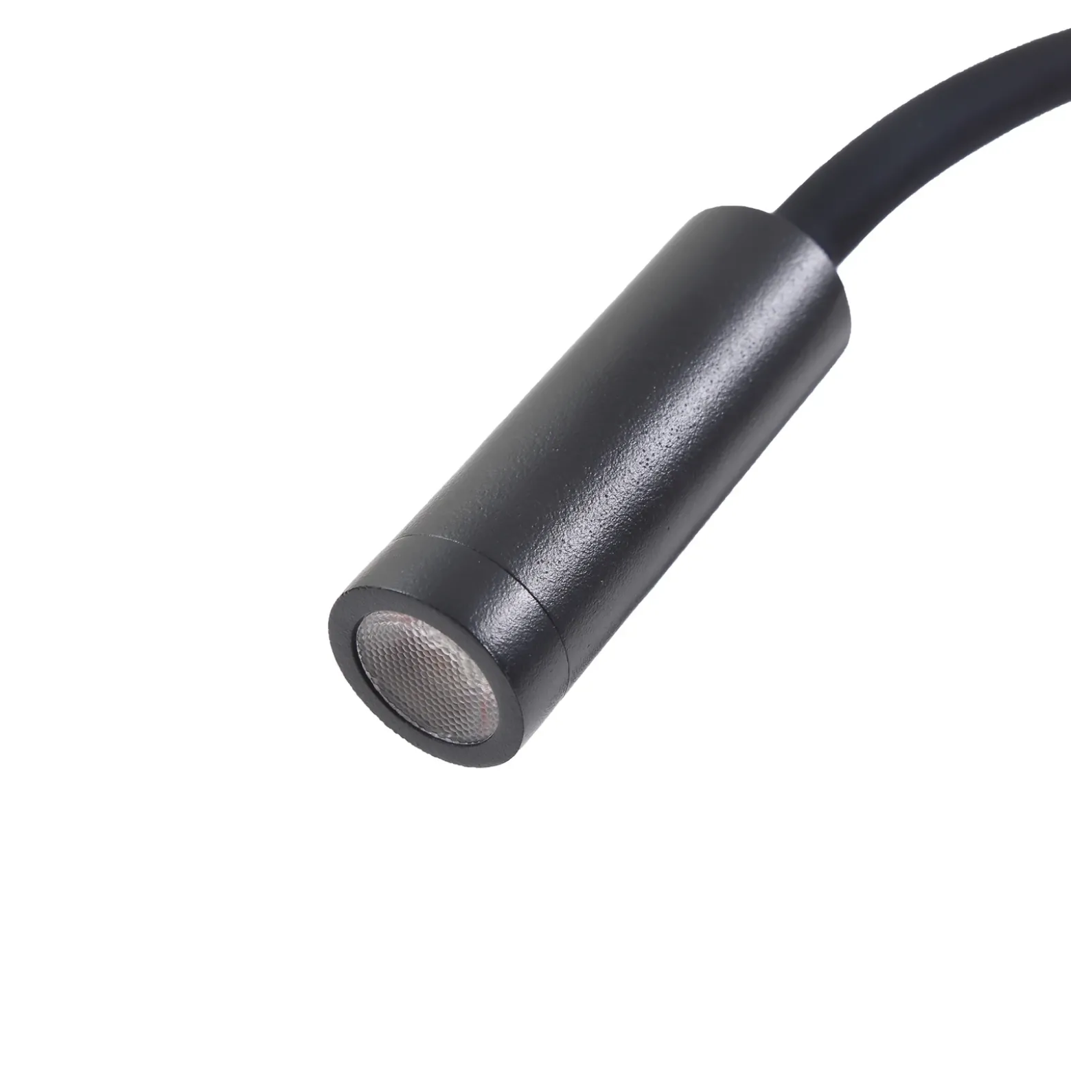 Lucande lámpara de lectura LED Hetti, negra, metal, 14 cm de altura