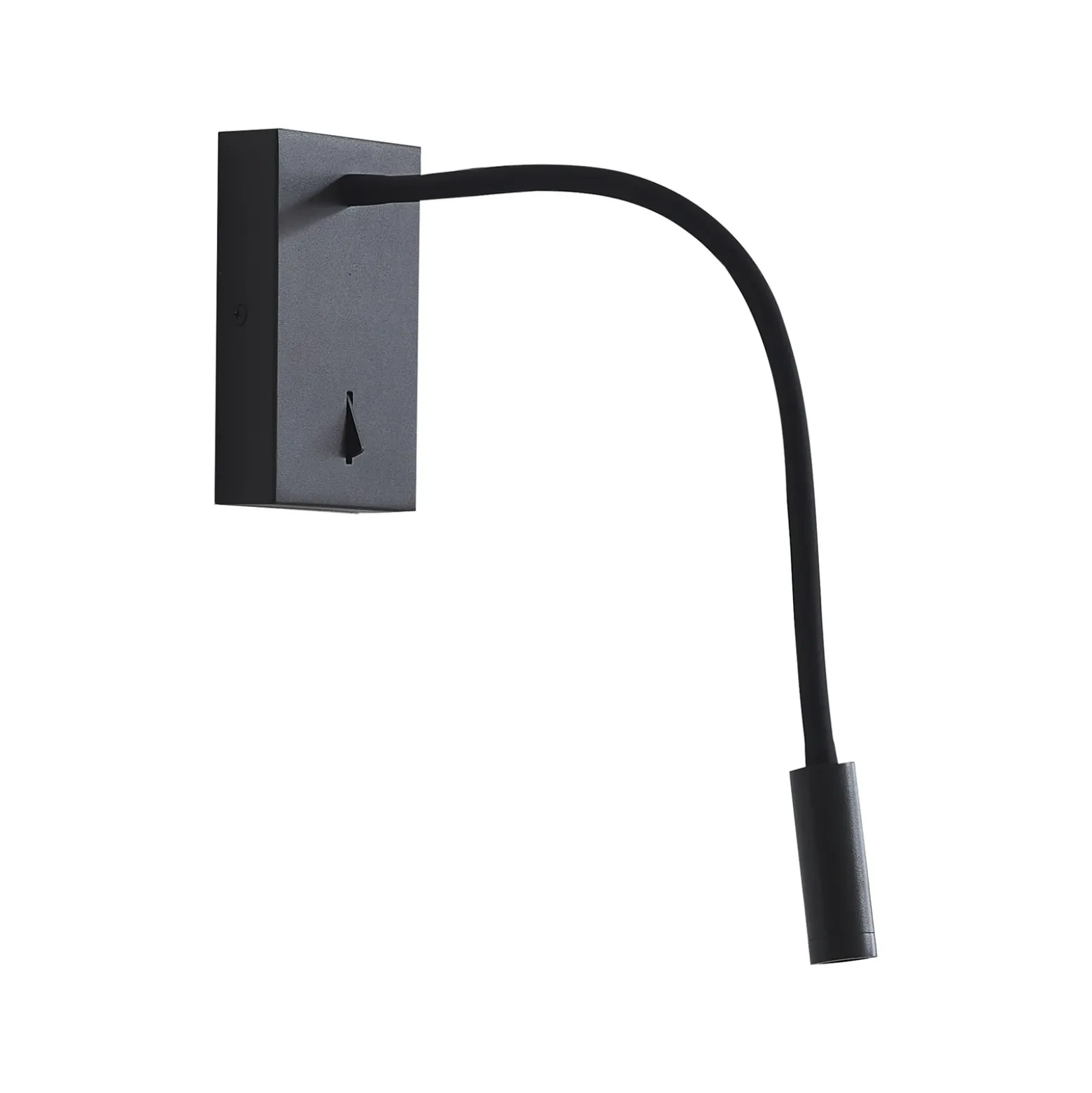 Lucande lámpara de lectura LED Hetti, negra, metal, 14 cm de altura