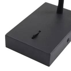Lucande lámpara de lectura LED Hetti, negra, metal, 14 cm de altura