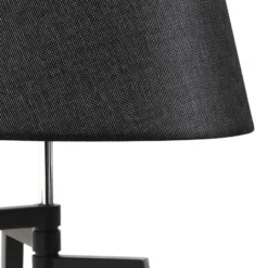 Lucande lámpara de mesa Amona, negro, textil, 69 cm, trípode