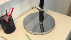 Lucande lámpara de mesa Dansari, negro, metal, ajustable