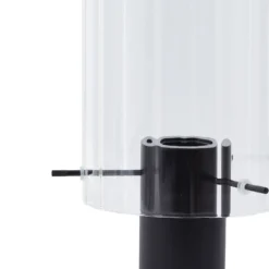 Lucande lámpara de mesa Eirian, negro, cristal, Ø 14 cm, E27