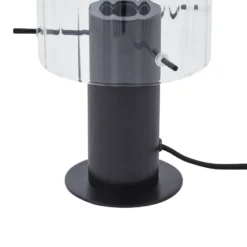 Lucande lámpara de mesa Eirian, negro, cristal, Ø 14 cm, E27
