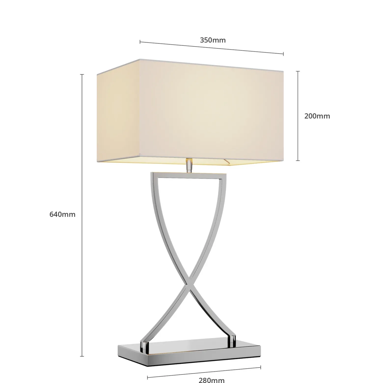Lucande lámpara de mesa Evaine, cromo/blanco, metal, 66 cm, E27