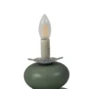Lucande lámpara de mesa Fidelo, blanco/verde, 38 cm, vidrio, cerámica