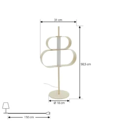 Lucande Lámpara de mesa LED Audrina, beige, metal, atenuable