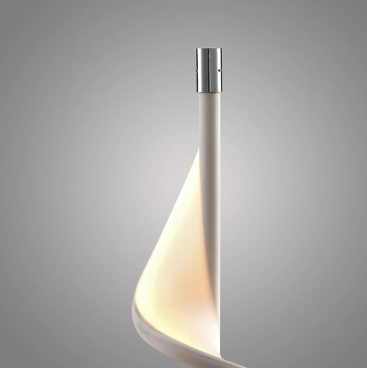 Lucande Lámpara de mesa LED Edano, 60 cm, blanca, textil, atenuable