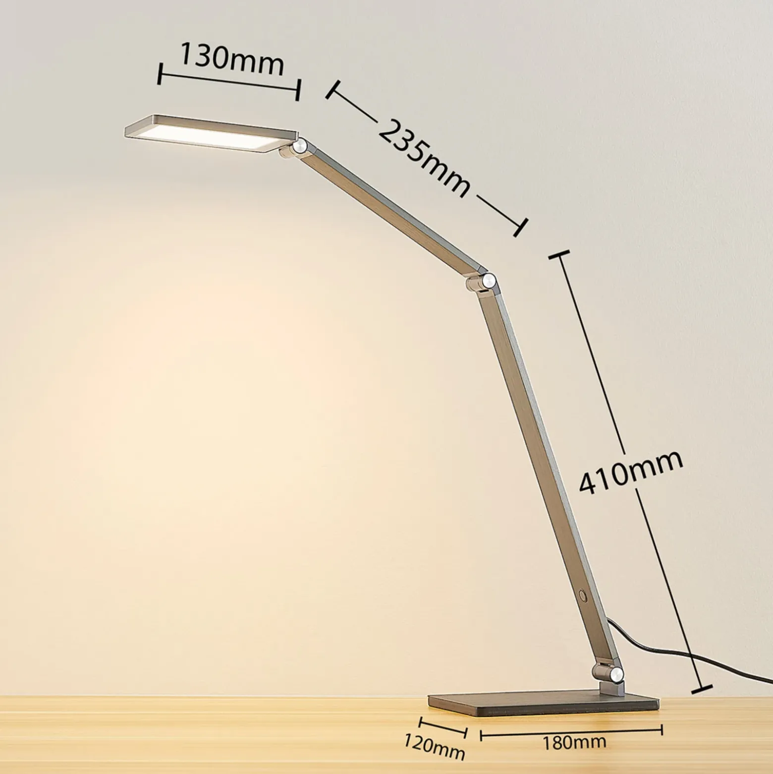 Lucande lámpara de mesa LED Mion, 41 cm, angular, atenuable