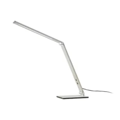 Lucande lámpara de mesa LED Nicano, gris, metal, atenuable.
