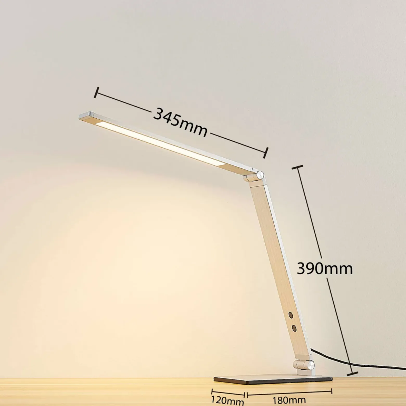 Lucande lámpara de mesa LED Nicano, gris, metal, atenuable.