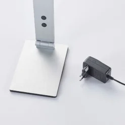 Lucande lámpara de mesa LED Nicano, gris, metal, atenuable.