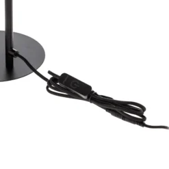 Lucande Lámpara de mesa LED Yekta, negra, 59 cm, atenuable