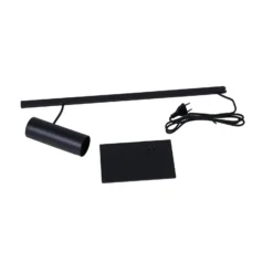 Lucande Lámpara de mesa Lysias, negra, metal, altura 55 cm