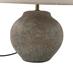 Lucande lámpara de mesa Thalorin, altura 39 cm, marrón, cerámica