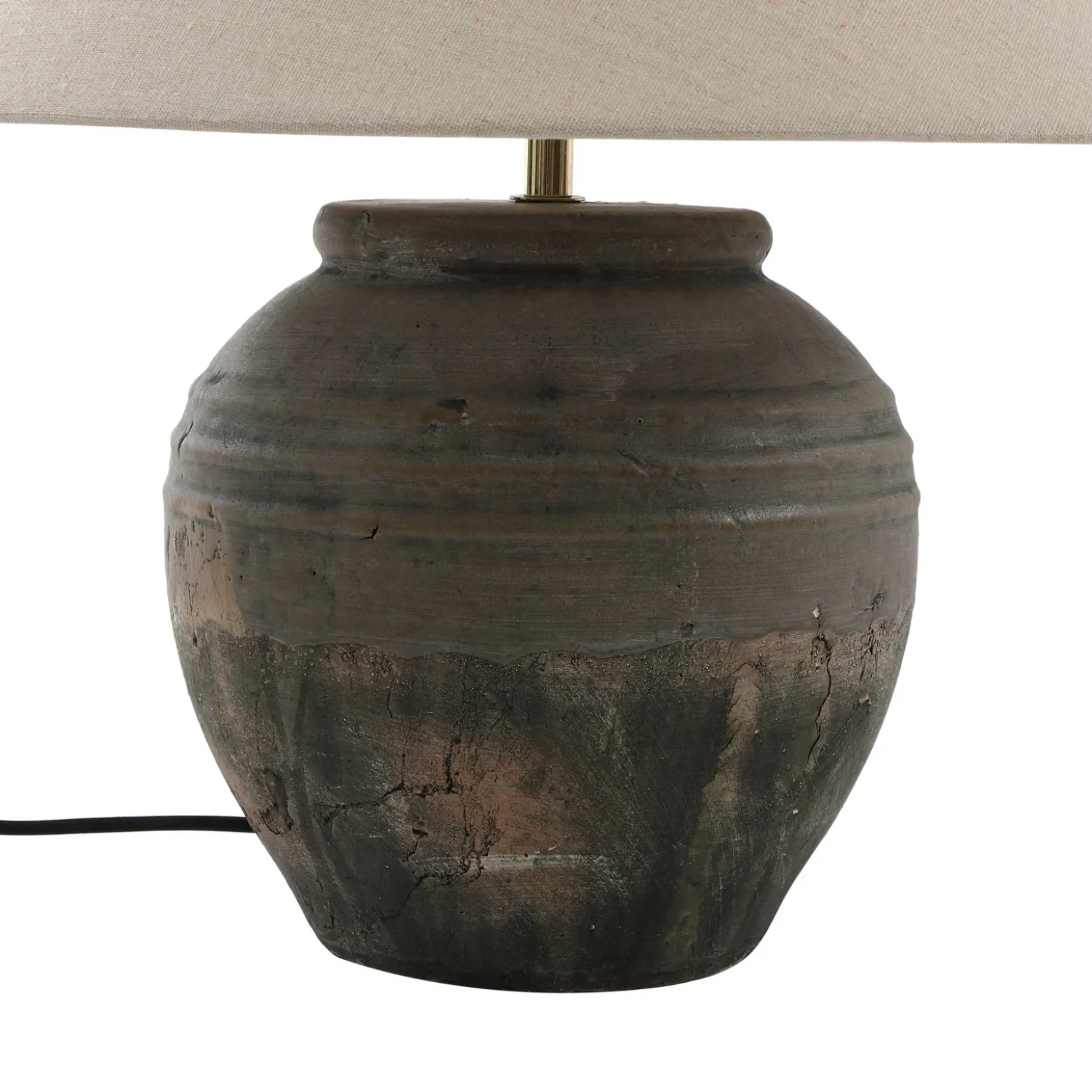 Lucande lámpara de mesa Thalorin, altura 46 cm, gris, cerámica