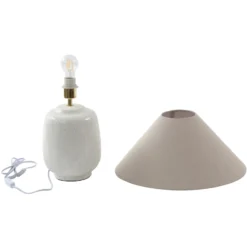 Lucande lámpara de mesa Thalorin, altura 47 cm, blanco, cerámica