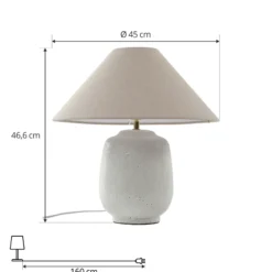 Lucande lámpara de mesa Thalorin, altura 47 cm, blanco, cerámica