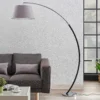 Lucande Lámpara de pie Evelyna, gris/negro, metal, 192 cm
